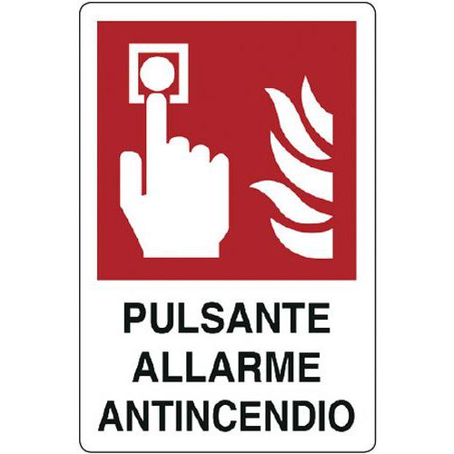 Cartello antincendio - Pulsante allarme antincendio