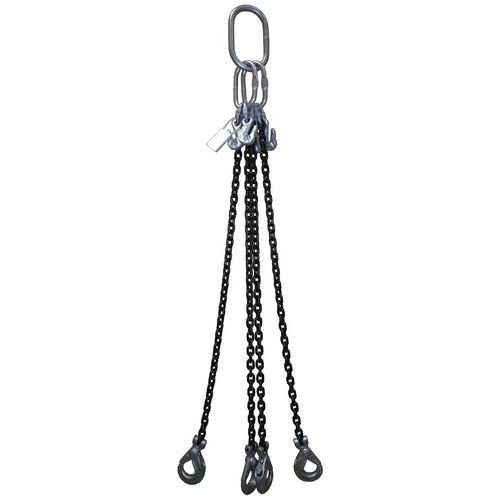 Imbracatura catena a 4 trefoli - Portata da 2360 a 17.000 kg - Non regolabile tramite gancio autobloccante