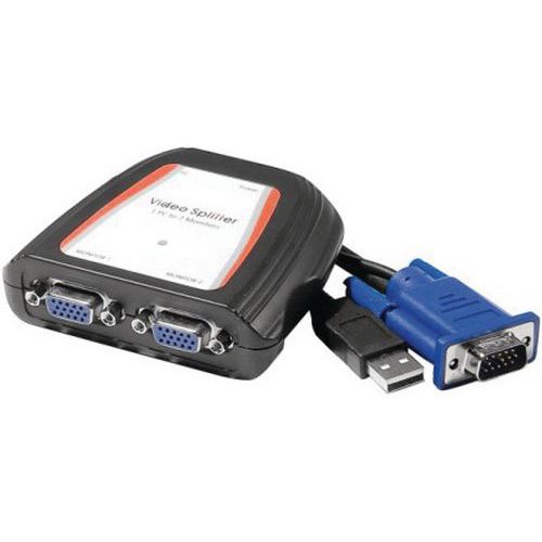 Splitter VGA 2 vie 250 MHz alimentazione USB
