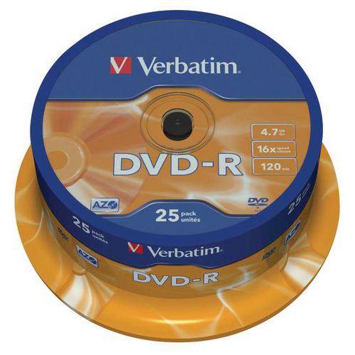 DVD-R - argento opaco 16X - lotto da 25 Verbatim