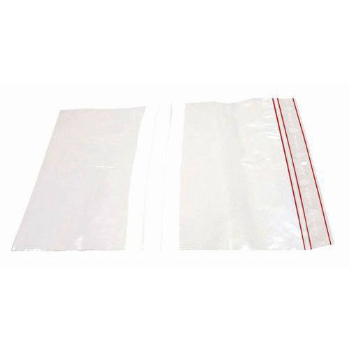 Sacchetto in plastica Minigrip® 60 micron - Con strisce bianche - Con foro di aerazione
