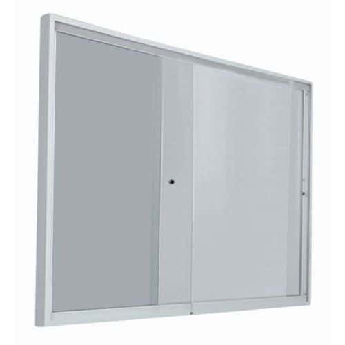 Bacheca per interni con ante scorrevoli - Fondo in alluminio - Anta in plexiglass