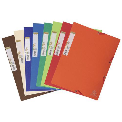 Cartellina a 3 lembi con elastici in carta riciclata Forever A4 - Colori assortiti - Confezione da 25