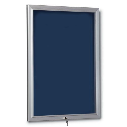 Bacheca per interni e per esterni blu - Fondo in alluminio - Anta in plexiglass