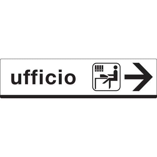 Cartello di indicazione - Ufficio (con freccia a destra)
