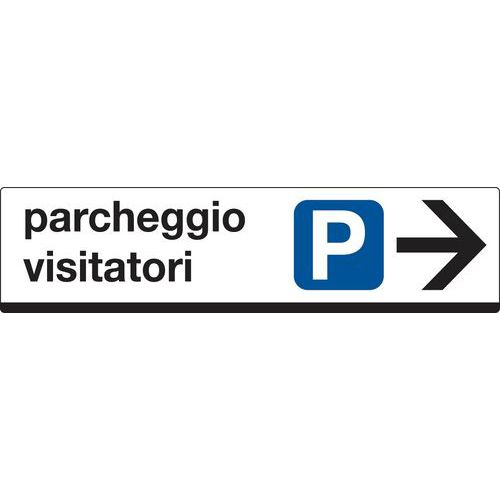 Cartello di indicazione - Parcheggio visitatori (con freccia a destra)
