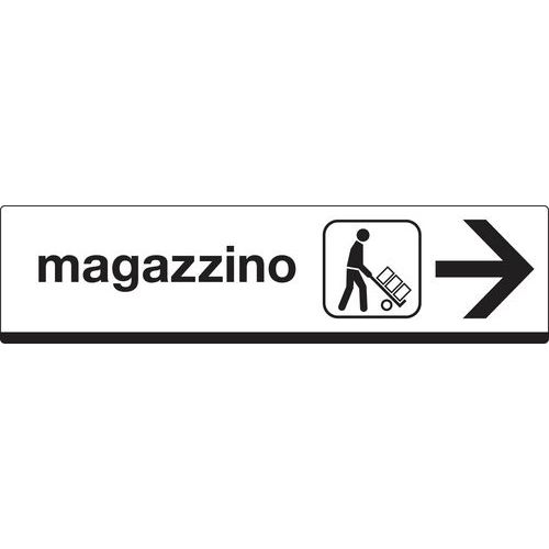 Cartello di indicazione - Magazzino (con freccia a destra)