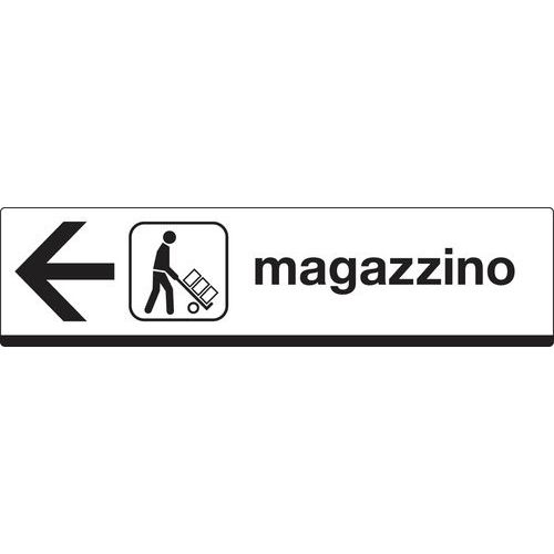Cartello di indicazione - Magazzino (con freccia a sinistra)