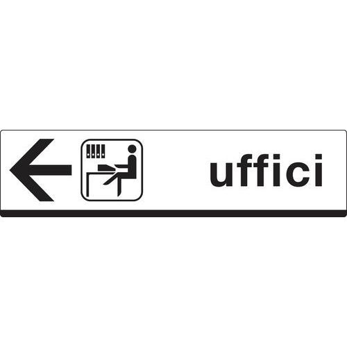 Cartello di indicazione - Uffici (con freccia a sinistra)