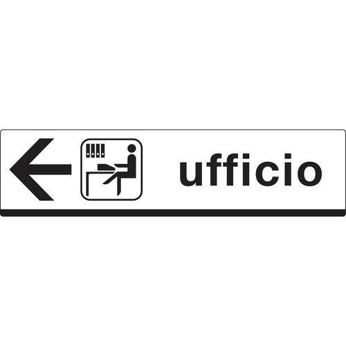 Cartello di indicazione - Ufficio (con freccia a sinistra)