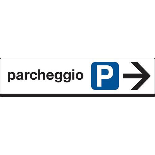 Cartello di indicazione - Parcheggio (con freccia a destra)