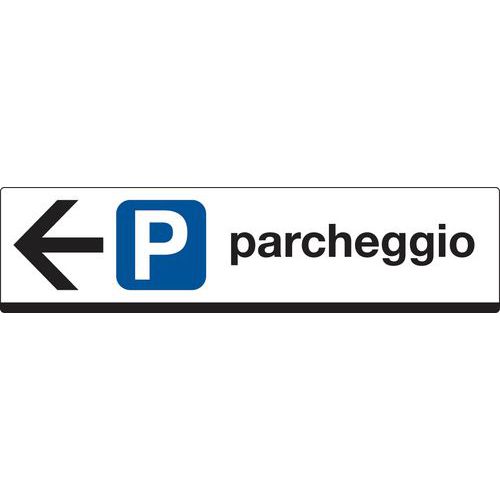 Cartello di indicazione - Parcheggio (con freccia a sinistra)