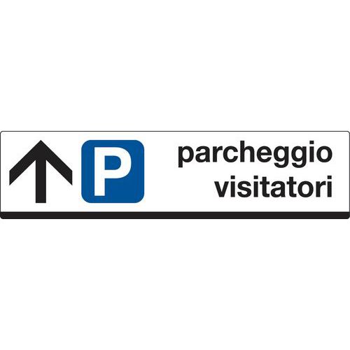 Cartello di indicazione - Parcheggio visitatori (con freccia avanti)