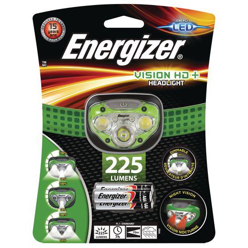 Torcia frontale a 5 led - Vision HD+ - 225 lm - Energizer