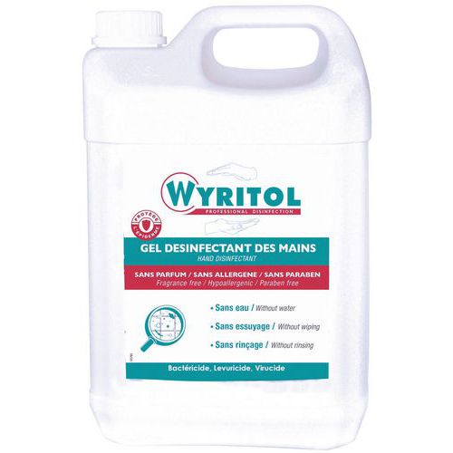 Lotto da 4 taniche di gel disinfettante Wyritol 5L