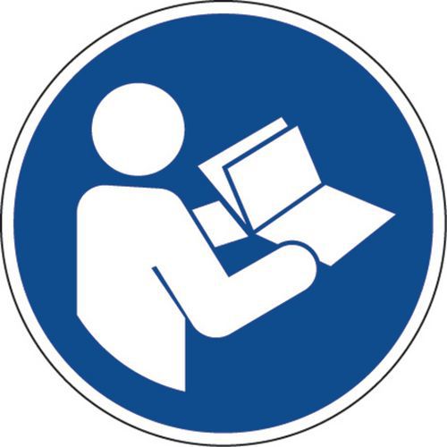 Cartello d’obbligo - Consultare il manuale di istruzioni - Adesivo