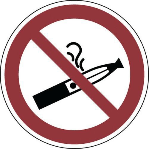 Cartello di divieto - Divieto di fumare sigarette elettroniche - Alluminio