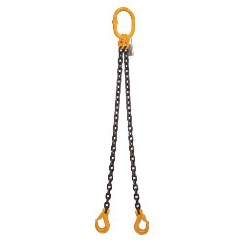 Imbracatura catena a 2 trefoli - Portata da 1600 a 11.200 kg - Non regolabile tramite gancio autobloccante