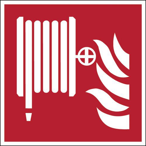 Cartello di sicurezza antincendio - quadrato - Idrante antincendio a muro - Rigido