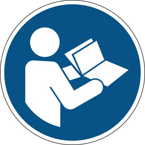 Cartello d’obbligo rotondo - Consultare il manuale di istruzioni - Rigido