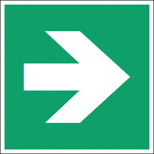 Cartello di evacuazione - Freccia direzionale a destra - Rigido