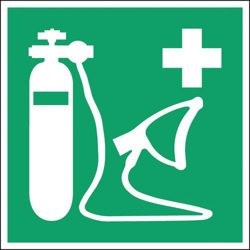 Cartello di emergenza - Kit ossigeno per uso medico - Rigido