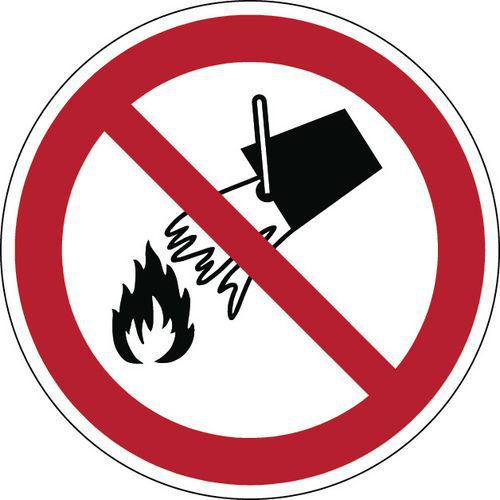 Cartello di divieto - Non usare acqua per spegnere l’incendio - Rigido