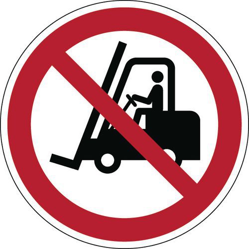 Cartello di divieto rotondo - Vietato l'accesso ai veicoli industriali - Rigido
