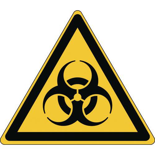 Cartello di pericolo - Pericolo, rischio biologico - Rigido