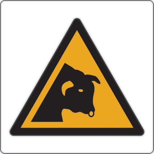 Cartello di pericolo - Attenzione toro - Alluminio