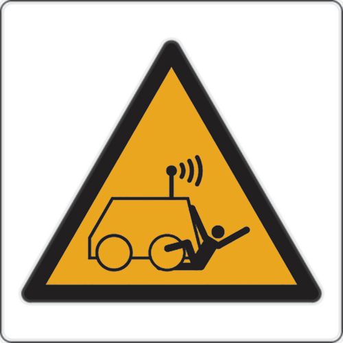Cartello di pericolo - Rischio di collisione veicolo telecomandato - Alluminio