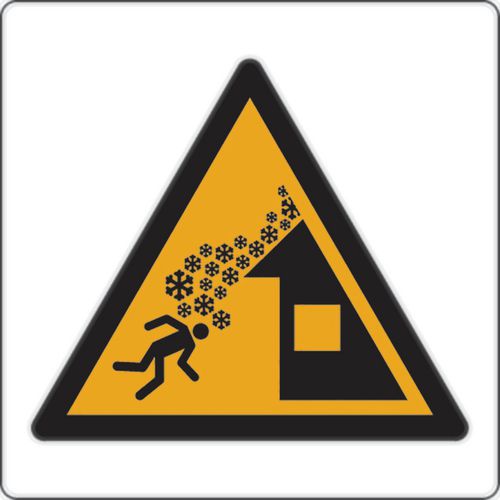 Cartello di pericolo - Caduta neve dal tetto - Alluminio