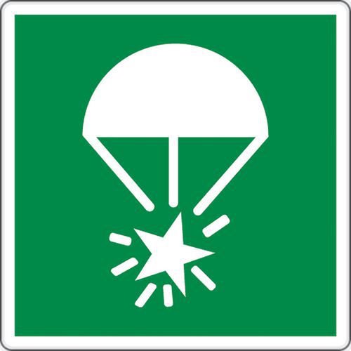 Cartello di evacuazione - Razzo a paracadute - Alluminio