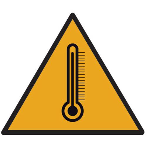 Cartello di pericolo - Temperatura ambiente elevata - Alluminio