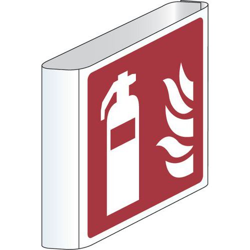 Cartello antincendio - Estintore (a bandiera) - Alluminio