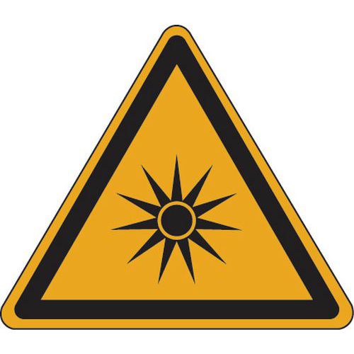 Cartello di pericolo - Radiazioni ottiche - Alluminio