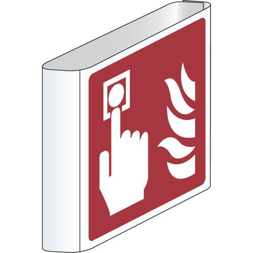 Cartello antincendio - Allarme (a bandiera) - Alluminio