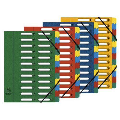 Cartellina con 24 divisori per classificazione - Colori assortiti - Lotto da 4 pezzi