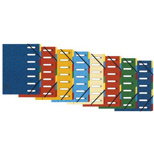 Cartellina con 7 divisori per classificazione - Colori assortiti - Lotto da 8 pezzi