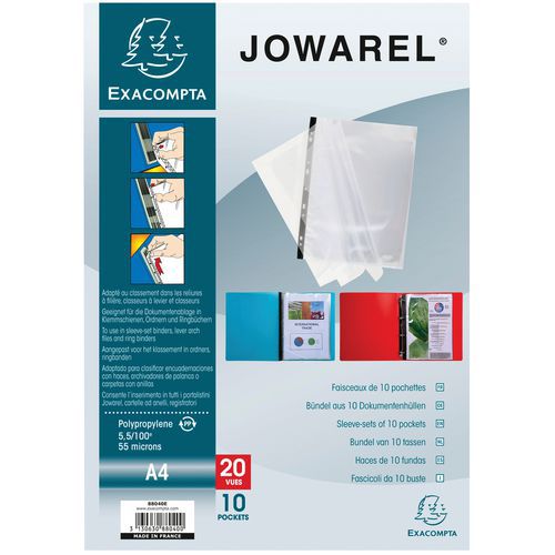 Fascicoli standard jowarel® in polipropilene 20 facciate A4