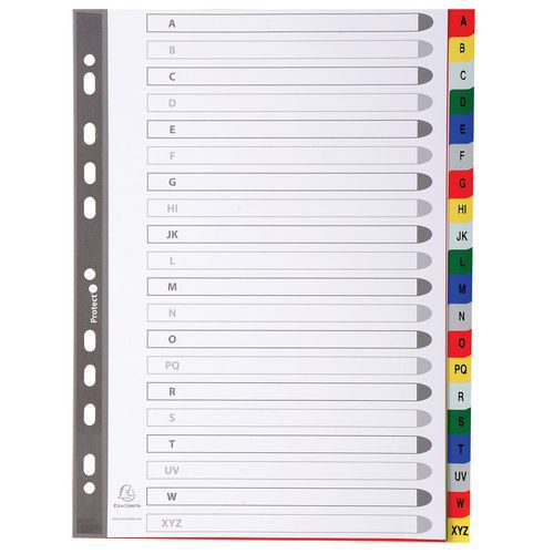 Intercalari ordine alfabetico PP a colori 12/100 - 20 az A4