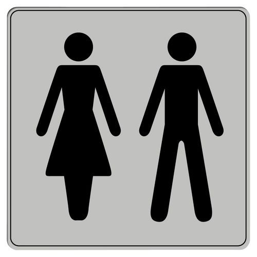 Pittogramma in polistirene ISO 7001 - Toilette uomini / donne