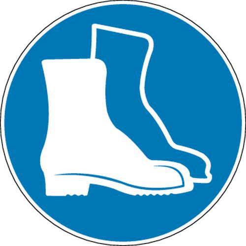 Cartello d'obbligo - È obbligatorio l'uso di scarpe di sicurezza - Rigido