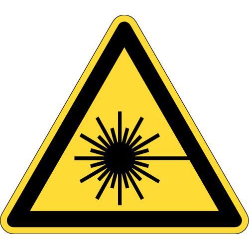 Cartello di pericolo - Pericolo, raggi laser - Rigido
