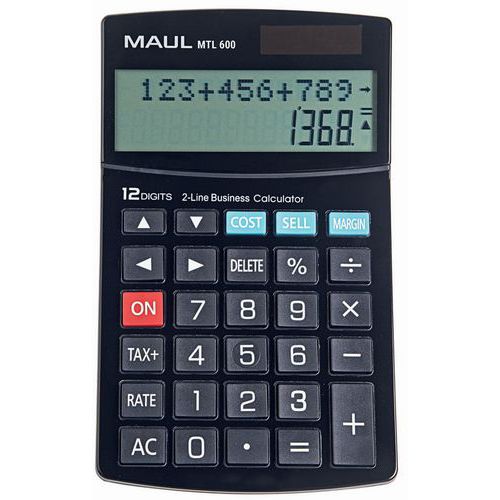 Calcolatrice da ufficio MTL 600-12 tasti-2 linee-Maul
