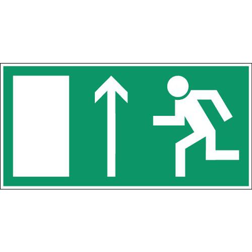 Cartello di evacuazione-emergenza - Uscita di sicurezza in alto a sinistra - Adesivo