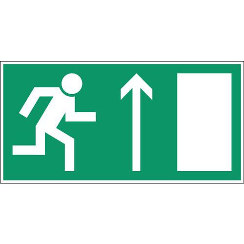 Cartello di evacuazione-emergenza - Uscita di sicurezza in alto a destra - Adesivo