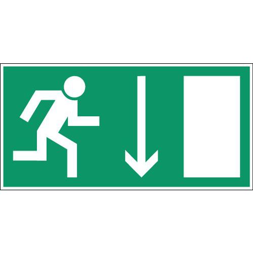 Cartello di evacuazione-emergenza - Uscita di sicurezza in basso a destra - Adesivo
