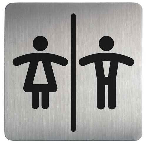 Pittogramma quadrato per toilette - Uomini e donne