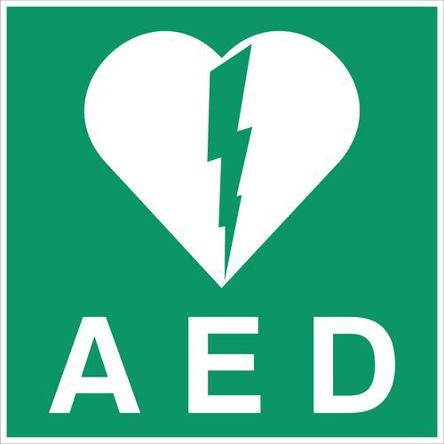 Cartello di evacuazione-emergenza - AED (Defibrillatore) - Rigido